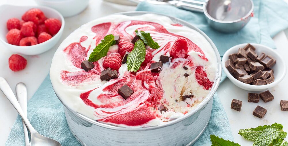 Raspberry Swirl Dark Chocolate Ice Cream