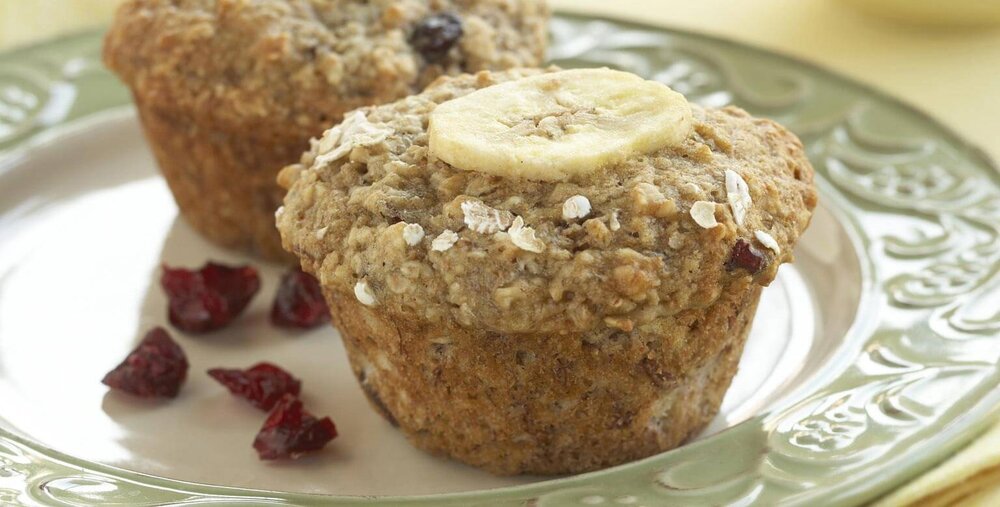 Cranberry Banana Oat Muffins